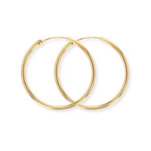 Flexible light gold hoops, 18k gold